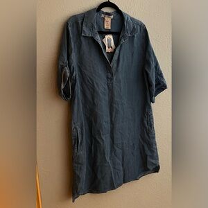 Philosophy NWT XL Blue Denim Tunic S/S with inset pockets.